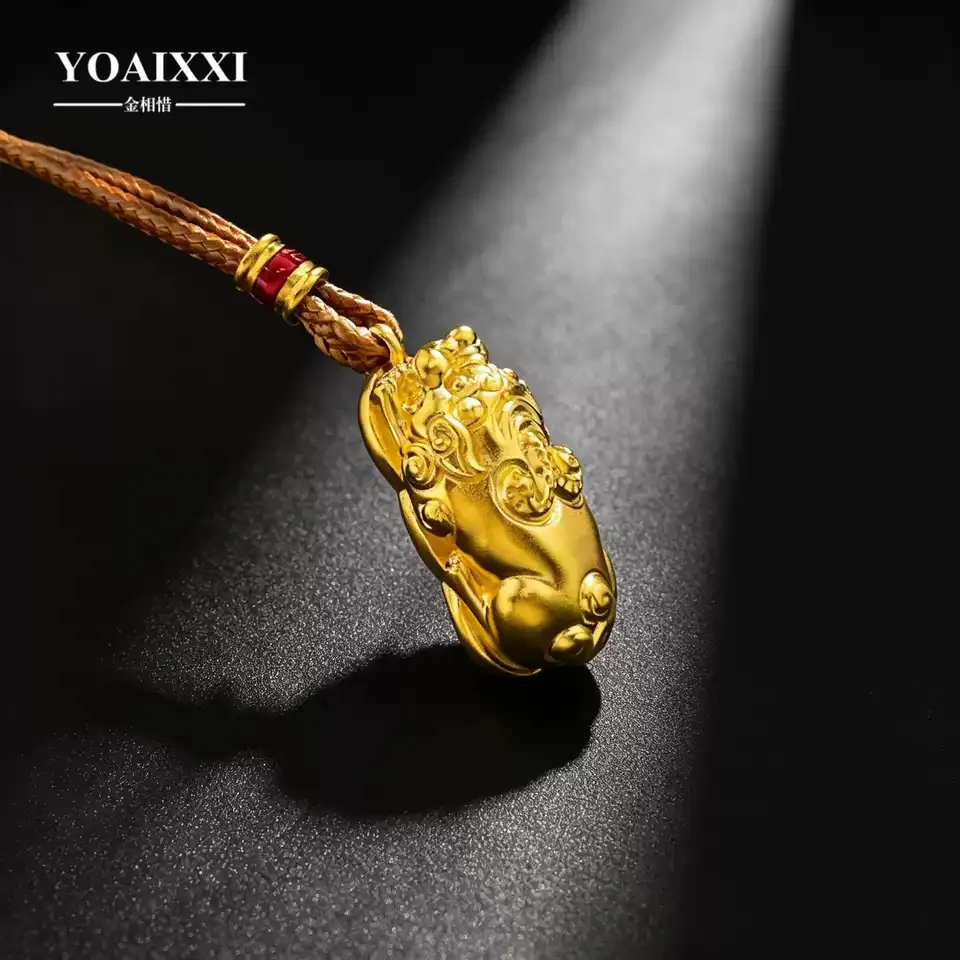 金相惜 金相惜古法挂绳空心招财貔貅吊坠（含配件） · 古法黄金